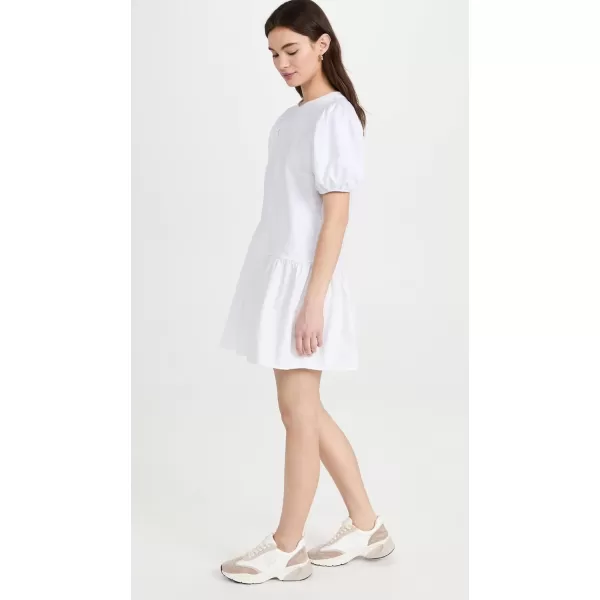 English Factory Womens Knit Woven Mixed DressWhite