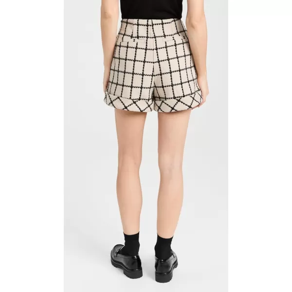 English Factory Womens Plaid Cuffed ShortsBeigeBlack