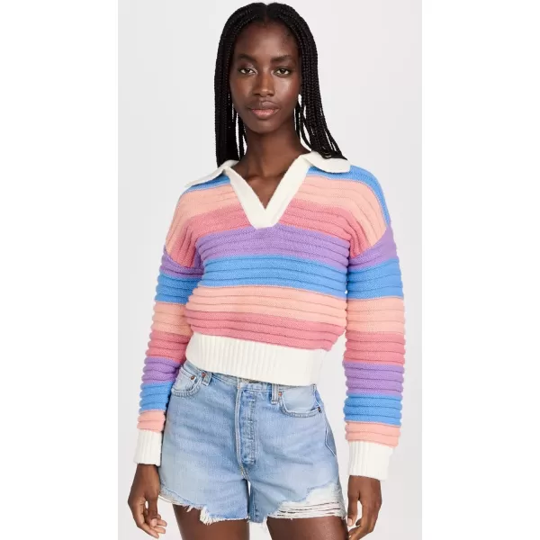 English Factory Womens Rainbow Striped Knit TopMulti