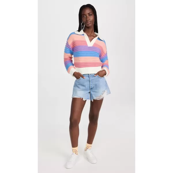 English Factory Womens Rainbow Striped Knit TopMulti