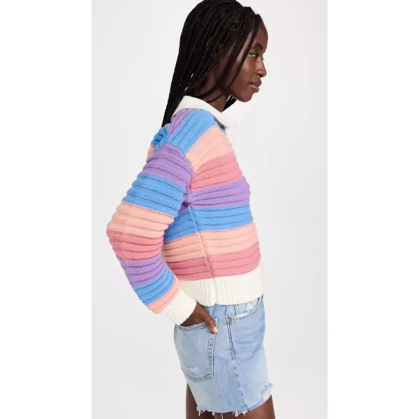 English Factory Womens Rainbow Striped Knit TopMulti