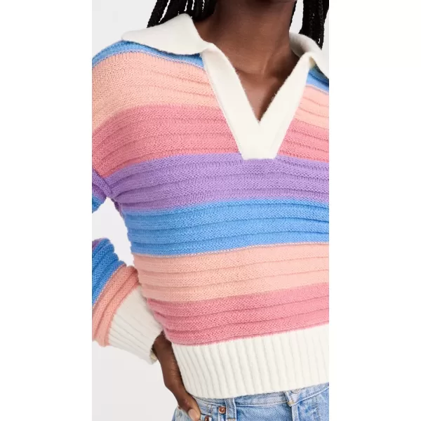 English Factory Womens Rainbow Striped Knit TopMulti