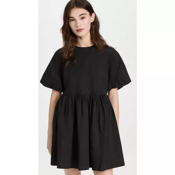 English Factory Womens Short Balloon Sleeve Mini DressBlack