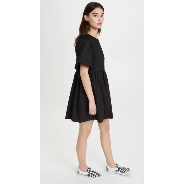 English Factory Womens Short Balloon Sleeve Mini DressBlack