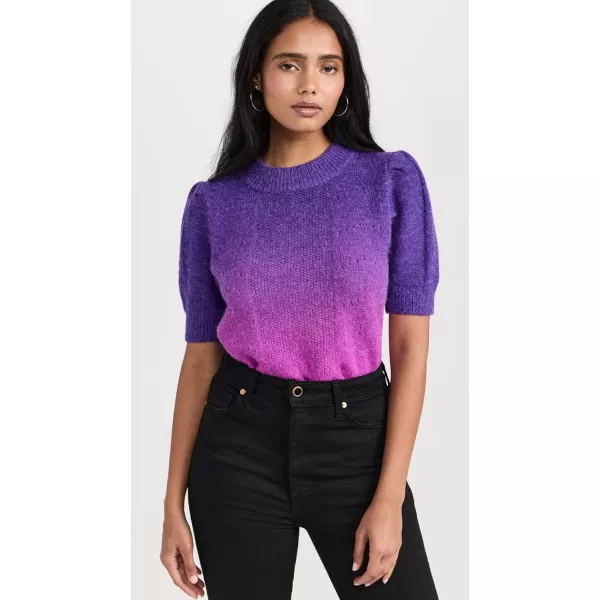 English Factory Womens Short Sleeve Pullover SweaterPurple