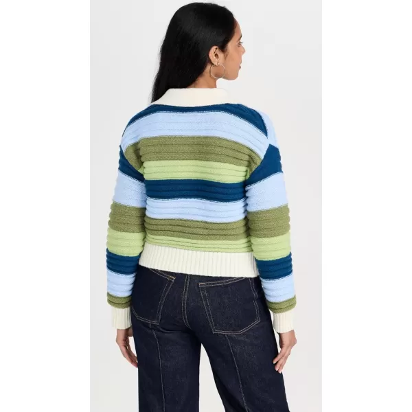 English Factory Womens Stripe Knit SweaterGreen Multi