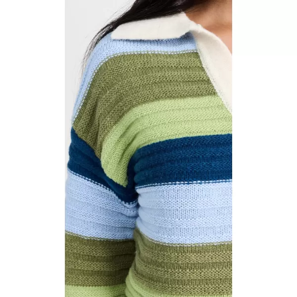 English Factory Womens Stripe Knit SweaterGreen Multi