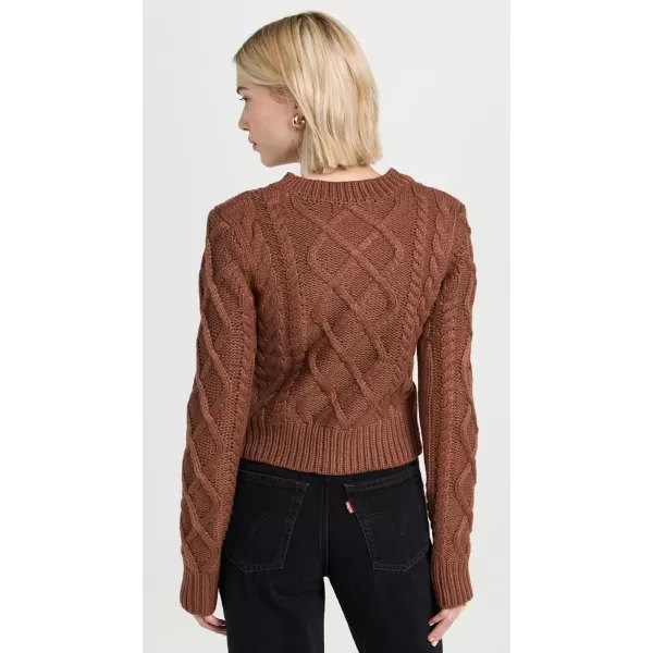 English Factory Womens Texture Cable SweaterChocolate