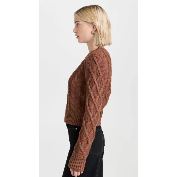 English Factory Womens Texture Cable SweaterChocolate