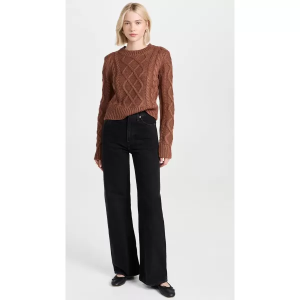 English Factory Womens Texture Cable SweaterChocolate