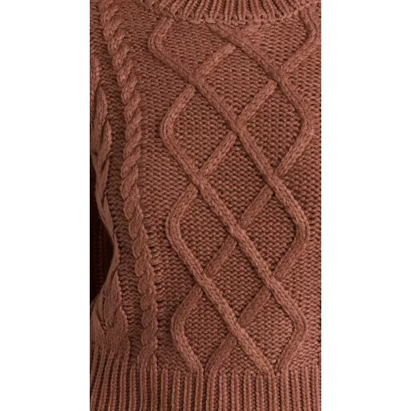 English Factory Womens Texture Cable SweaterChocolate