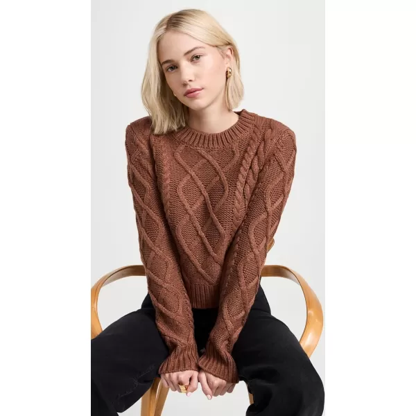 English Factory Womens Texture Cable SweaterChocolate