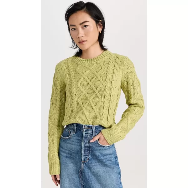 English Factory Womens Texture Cable SweaterPistachio