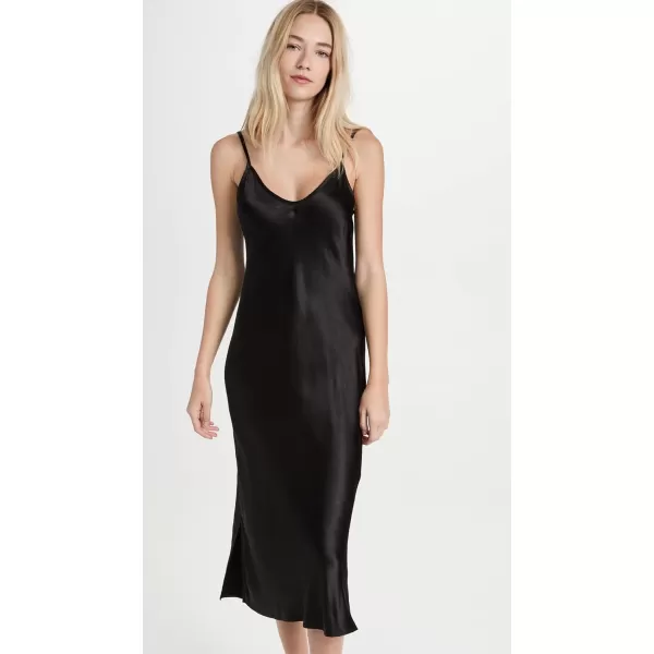 Enza Costa Womens Bias Slip DressBlack