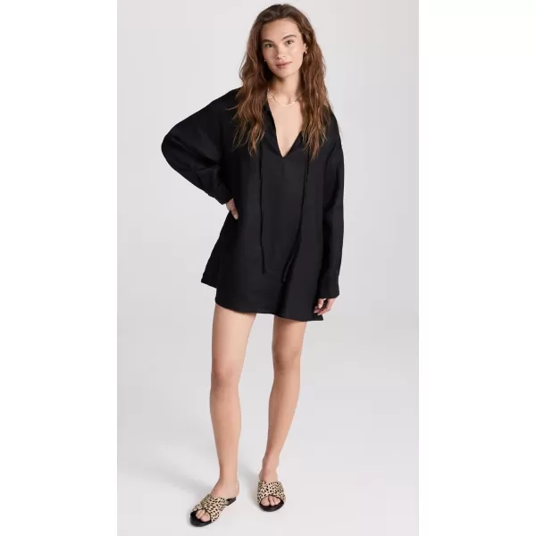 Enza Costa Womens Linen CaftanBlack