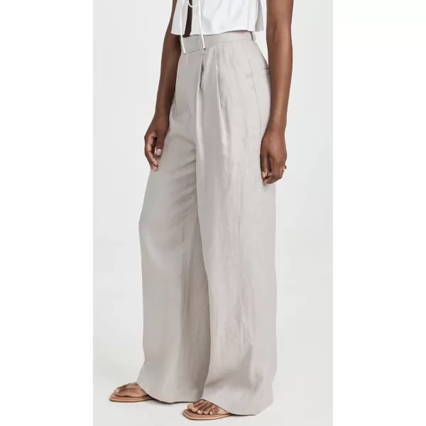 Enza Costa Womens Linen Pleated Wide Leg PantsMist