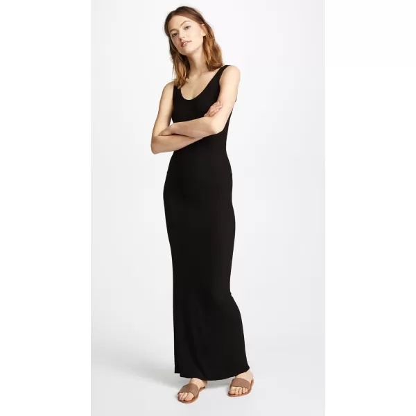 Enza Costa Womens Ribbed Tank Maxi DressBlack