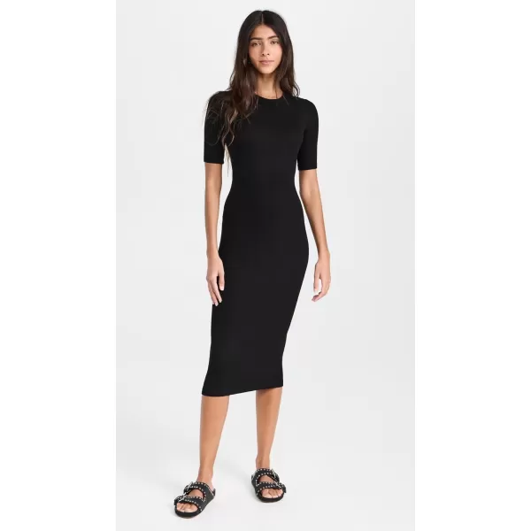 Enza Costa Womens Silk Rib Midi DressBlack