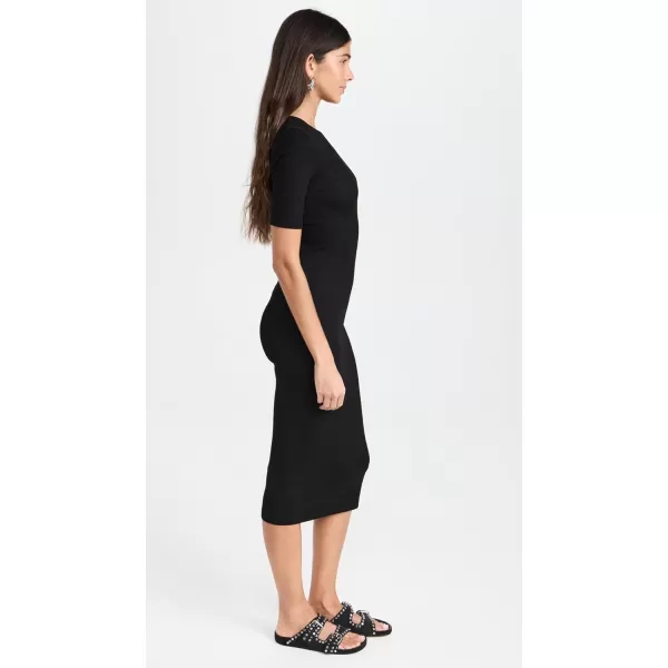 Enza Costa Womens Silk Rib Midi DressBlack