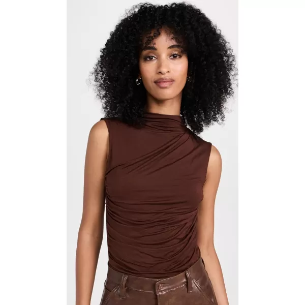 Enza Costa Womens Sleeveless Twist TopSaddle Brown