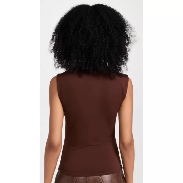 Enza Costa Womens Sleeveless Twist TopSaddle Brown