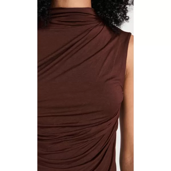 Enza Costa Womens Sleeveless Twist TopSaddle Brown