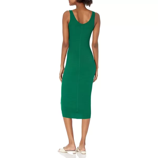 Enza Costa Womens Stretch Silk Rib Tank Midi DressDark Emerald