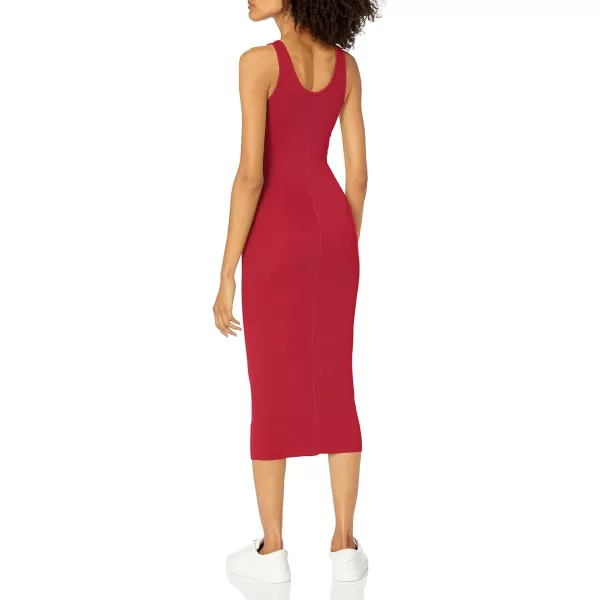 Enza Costa Womens Stretch Silk Rib Tank Midi DressFuchsia Red