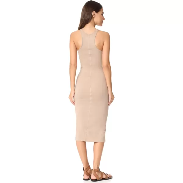 Enza Costa Womens Stretch Silk Rib Tank Midi DressKhaki