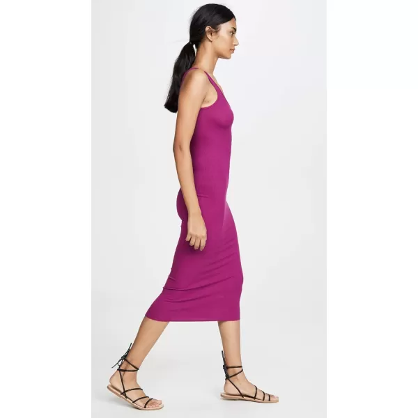 Enza Costa Womens Stretch Silk Rib Tank Midi DressMagenta