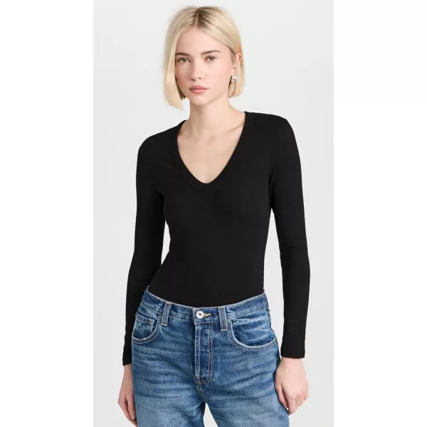 Enza Costa Womens Textured Rib TopBlack