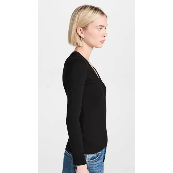 Enza Costa Womens Textured Rib TopBlack