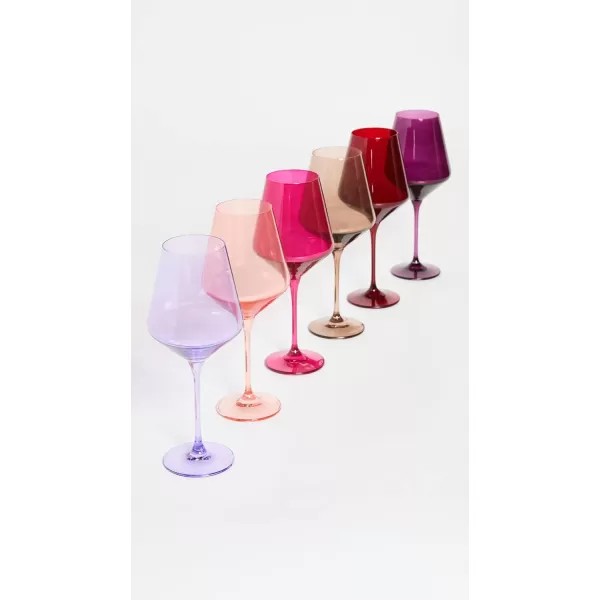 Estelle Colored Glass Womens Stemware Set of 6 FsaAmthCrl PchPnkRdLavAm Pink One SizeFsaAmthCrl PchPnkRdLavAm