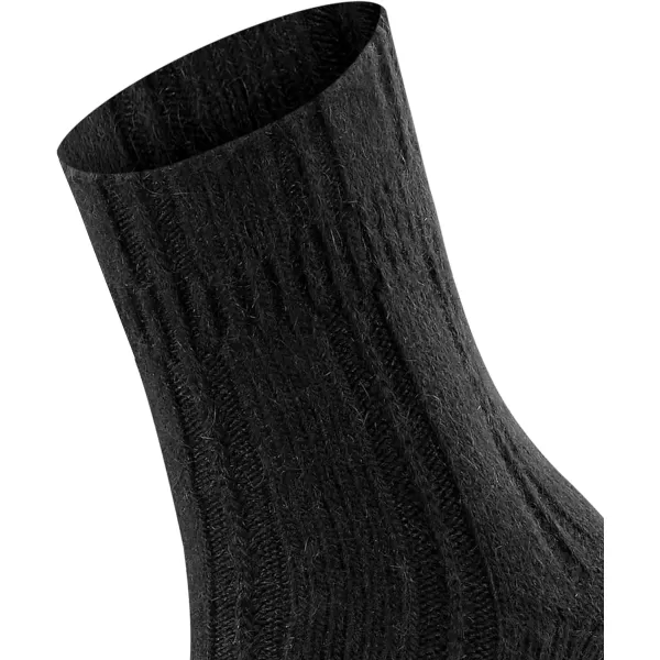 FALKE Womens Bedsock Socks Cozy Warm Ultra Soft Angora Wool Crew Length Warming Trendy Leisure Clothing 1 PairBlack Black 3009