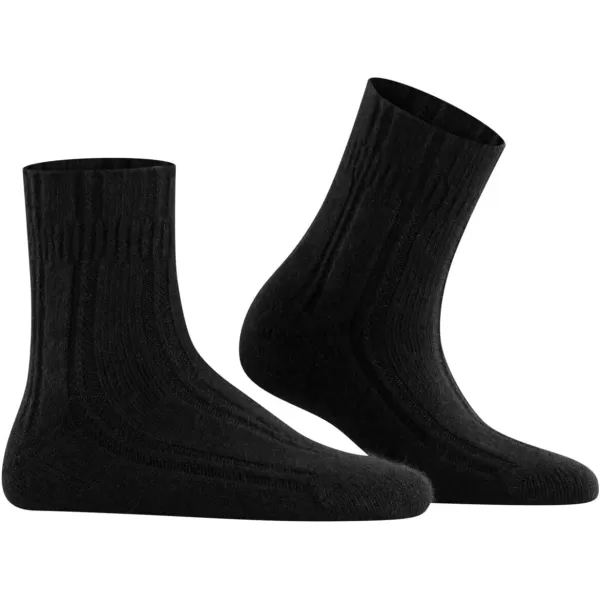 FALKE Womens Bedsock Socks Cozy Warm Ultra Soft Angora Wool Crew Length Warming Trendy Leisure Clothing 1 PairBlack Black 3009