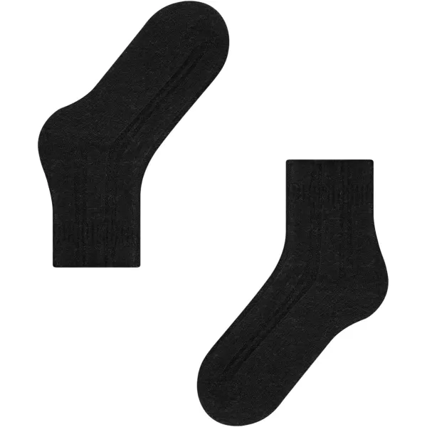 FALKE Womens Bedsock Socks Cozy Warm Ultra Soft Angora Wool Crew Length Warming Trendy Leisure Clothing 1 PairBlack Black 3009