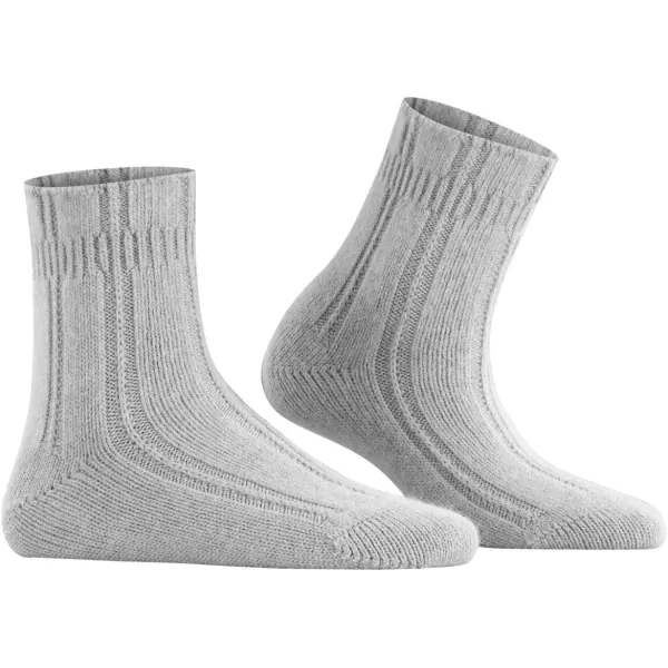 FALKE Womens Bedsock Socks Cozy Warm Ultra Soft Angora Wool Crew Length Warming Trendy Leisure Clothing 1 PairGrey Silver 3290