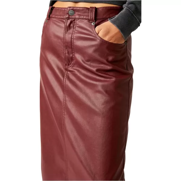 FP Movement Womens City Slicker Vegan Maxi SkirtRed Jasper