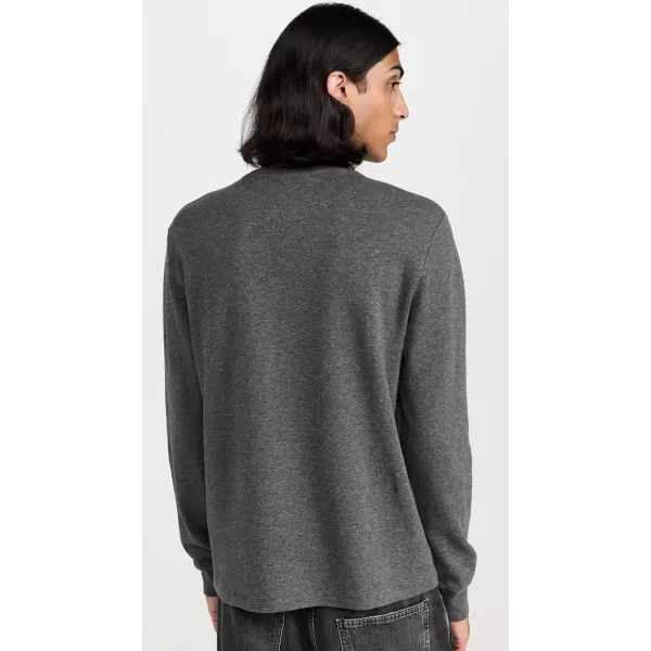 FRAME Mens Heather Duofold Long Sleeve TeeHeather Charcoal Grey