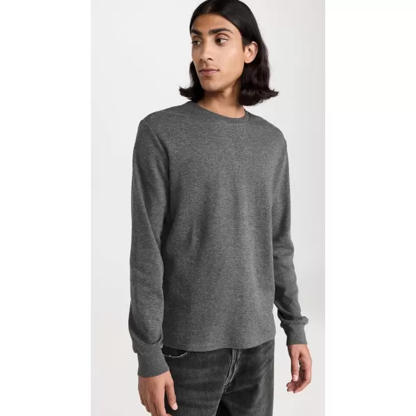 FRAME Mens Heather Duofold Long Sleeve TeeHeather Charcoal Grey