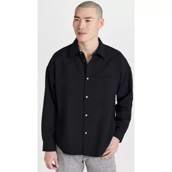 FRAME Mens Wool Blend Relaxed ShirtNavy