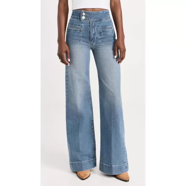 FRAME Womens Le Hardy Wide Leg JeansDeepwater