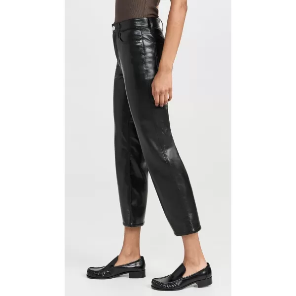 FRAME Womens Le Jane Crop Recycled Leather JeansNoir