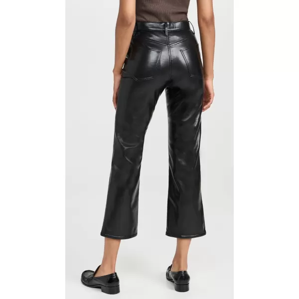 FRAME Womens Le Jane Crop Recycled Leather JeansNoir