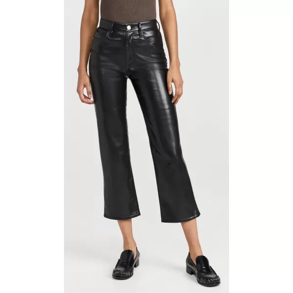 FRAME Womens Le Jane Crop Recycled Leather JeansNoir