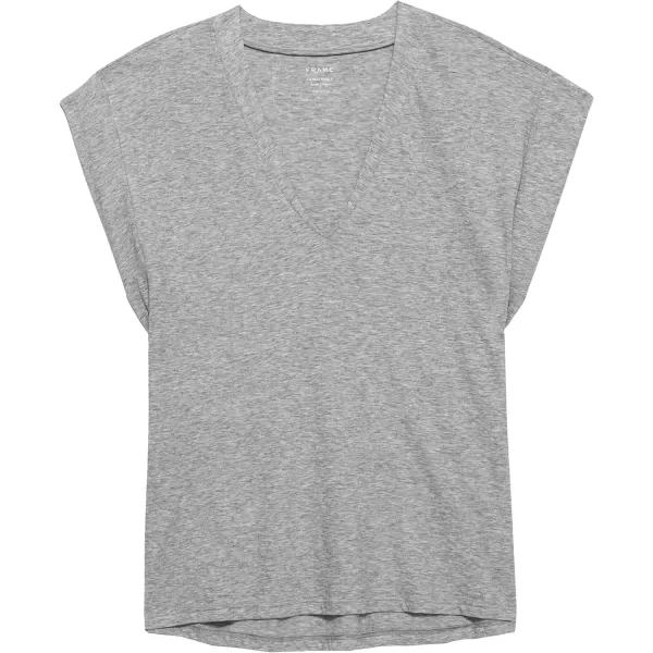 FRAME Womens Le Mid Rise V Neck TeeGris Heather