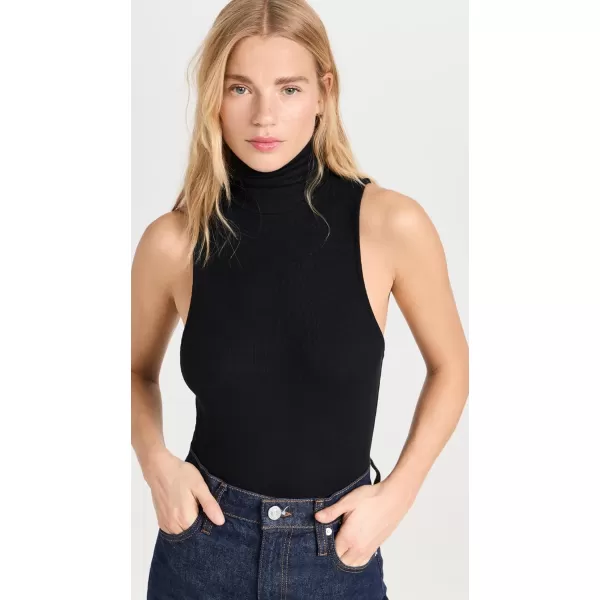 FRAME Womens Sleeveless Mockneck TopBlack