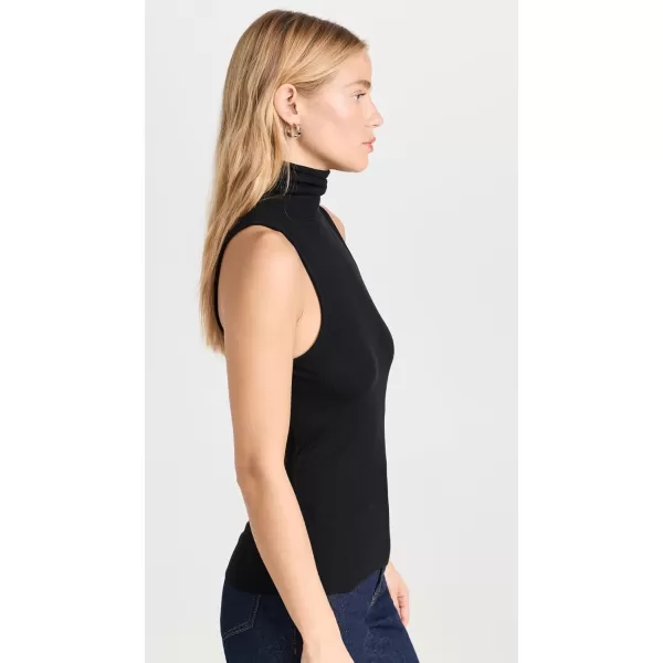 FRAME Womens Sleeveless Mockneck TopBlack