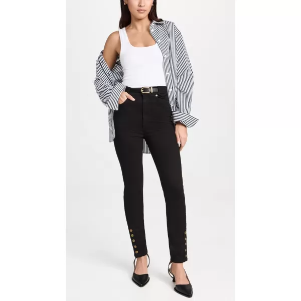 FRAME Womens The Snapped Denim LeggingsBlack