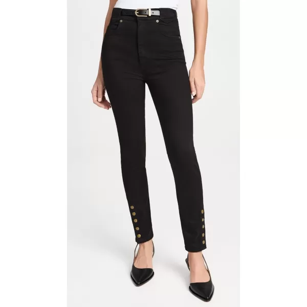 FRAME Womens The Snapped Denim LeggingsBlack